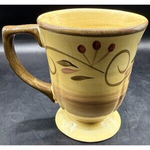 HomeTrends Italian Villa Footed Mug Rich Golden Tuscan Sunner Autumn Tones
